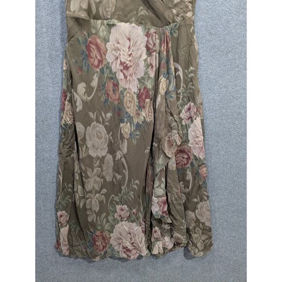 Ralph Lauren LRL Silk Dress Womens 8 Faux Wrap Ruffle Tank Feminine Soft Elegant - Picture 2 of 12